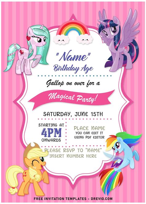 little pony invitation template|free printable little pony invitations.